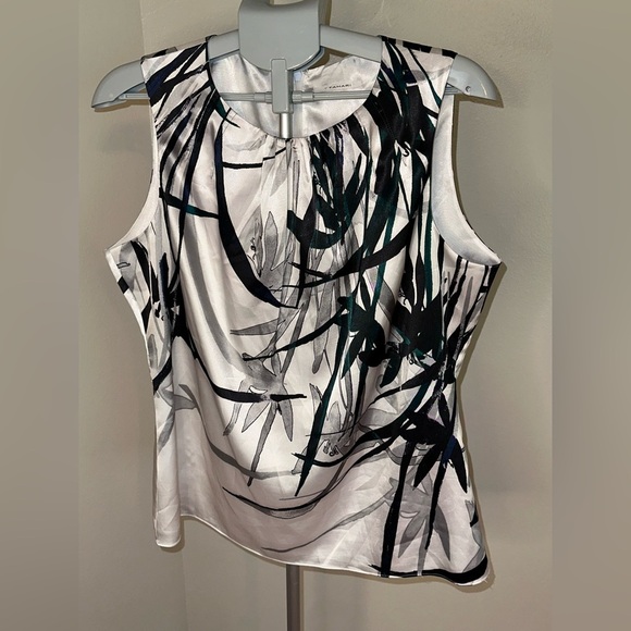 Tahari Black and White Abstract Tank Top - Picture 1 of 5